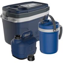 Caixa Cooler Térmico Azul 20L + Jarra Fliptop 2.5L + Garrafão 5L Termolar