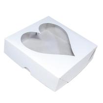 Caixa Coraçao Bombom Trufas 15x15x4 Branca - 20 Unidades