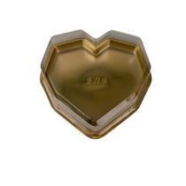 Caixa Coração Lapidado Dourada 350g 1 Cavidade C/10 Un Embalagem Premium BWB