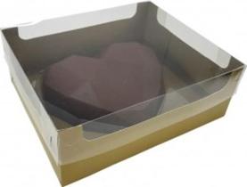 Caixa Coração Ouro 500g (Cod2698) - 10 unid - 16cm x 19cm