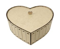 Caixa Coração Ripado M 25 x 24 x 8 cm Em MDF Namorados Amor - Atelie Arte Coisas
