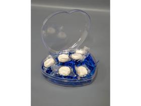 Caixa Coração Transparente 16x14x2,6cm Kit Com 6 Sabonetes