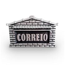 Caixa Correio Alumínio Preto/prata Grade Ou Embutir N07 Caixa Correio Alumínio Preto/prata Grade Ou Embutir N07