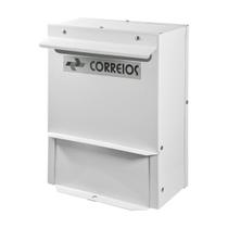 Caixa Correio Branca Abertura Frontal Suporte Parede 20x28x11Cm - FP