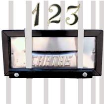 Caixa Correio Carta portão Grade/ Embutir Muro Preta +3 Números Plástico Colonial Caixa Correio Carta portão Grade/ Embutir Muro Preta +3 Números Plástico Colonial