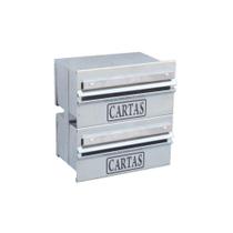 Caixa Correio Condomínio Detrás Para Grade Inox 2 Módulos Caixa Correio Condomínio Detrás Para Grade Inox 2 Módulos