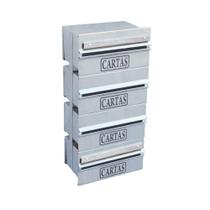 Caixa Correio Condomínio Detrás Para Grade Inox 4 Módulos