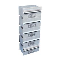 Caixa Correio Condomínio Detrás Para Grade Inox 5 Módulos Caixa Correio Condomínio Detrás Para Grade Inox 5 Módulos