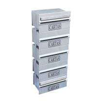 Caixa Correio Condomínio Detrás Para Grade Inox 5 Módulos Caixa Correio Condomínio Detrás Para Grade Inox 5 Módulos