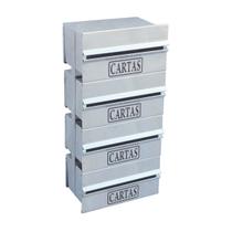 Caixa Correio Condomínio Detrás Para Muro Inox 4 Módulos Caixa Correio Condomínio Detrás Para Muro Inox 4 Módulos