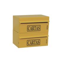 Caixa Correio Condomínio Frontal Para Muro Amarela 2 Módulos