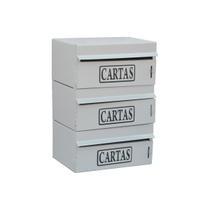 Caixa Correio Condomínio Frontal Para Muro Cinza 3 Módulos Caixa Correio Condomínio Frontal Para Muro Cinza 3 Módulos