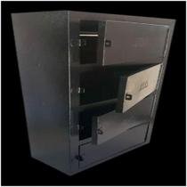 Caixa Correio Detrás Chapa Aço Preta E Cadeado 4 Módulos Caixa Correio Detrás Chapa Aço Preta E Cadeado 4 Módulos