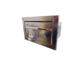 Caixa Correio Galvinox Com Moldura Frente Inox 17x30x15cm