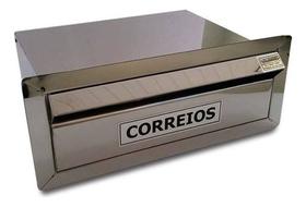 Caixa Correio Inox Aba Fixa P/muro Frente Escovada 15cm Prof Caixa Correio Inox Aba Fixa P/muro Frente Escovada 15cm Prof
