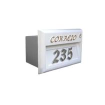 Caixa correio para grade em aluminio cor branca - alumark