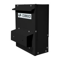 Caixa Correio Preta Embutir Cartas Suporte Cerca 20 x 27 x 12Cm - FP Caixa Correio Preta Embutir Cartas Suporte Cerca 20 x 27 x 12Cm - FP