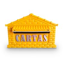 Caixa Correio Pvc Colonial Amarela Grade Ou Embutir N04 - Real