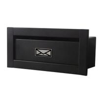 Caixa Correio techinox carta Luxo linear preta fosca 20 cm profundidade