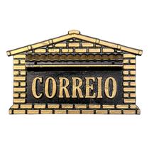 Caixa Correio Tijolinho Alumínio Ouro Correspondência Caixa Correio Tijolinho Alumínio Ouro Correspondência