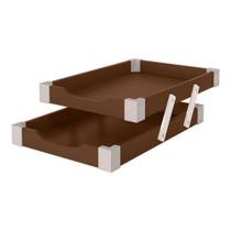 Caixa correspondência dupla articulável MDF tabaco Souza Caixa correspondência dupla articulável MDF tabaco Souza