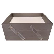 Caixa Correspondência Mdf Tripla A4 Articulável Organizadora