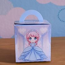 Caixa Cubo Alça Cinderela Chibi Fofo Personalizada Lembrancinha Festa Infantil Aniversário