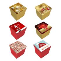Caixa Cubo para Presente Natal - 12cm x 12cm