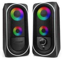 Caixa d Som Gamer Led Rgb Subwoofer Pc Computador P2 12w Rms