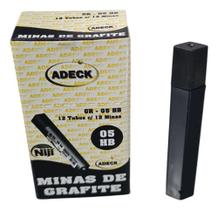 Caixa De 12 Tubos C/ 12 Minas De Grafite 0.5 Adeck Lapiseira