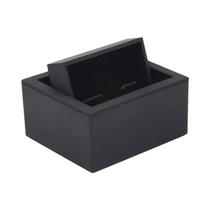 Caixa De Abotoaduras Retangular Preta Com Tampa Rotativa, Embalagem De Joias De Alta Qualidade Para