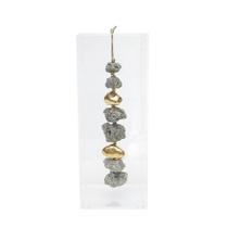 Caixa de Acrílico Decorativa Com Pedra Pirita G Caixa de Acrílico Decorativa Com Pedra Pirita G