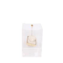 Caixa de Acrílico Decorativa Com Pedras Quartzo Branco Banhada a Ouro 18K - P