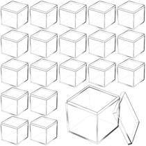 Caixa de acrílico Tuanse 120 unidades quadradas de plástico transparente de 5,5 cm com tampa