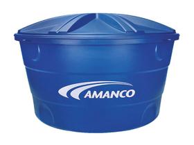 Caixa De Água 500L Polietileno Tampa Encaixe Azul - Amanco