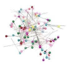 Caixa de Alfinete Cabeça Plástica Colorida Com 100 Unidades