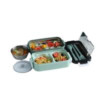 Caixa De Almoço De Aço Inoxidável Para Crianças Com 2 Camadas, Container De Armazenamento De