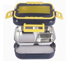 Caixa de almoço elétrica aquecedor de alimentos recipiente portátil viagem carro trabalho aquecimento com compartimentos