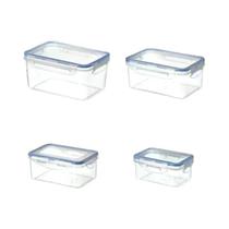 Caixa De Almoço Plástica Selada Retangular Para Armazenamento No Refrigerador Com Tampa, Segura Para