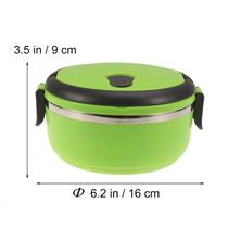 Caixa de almoço térmica de aço inoxidável Portátil Kid Adult Round Bento Boxs Leakproof Food Container Box Com alça Lancheiras (Azul) Caixa de almoço térmica de aço inoxidável Portátil Kid Adult Round Bento Boxs Leakproof Food Container Box Com alça Lancheiras (Azul)