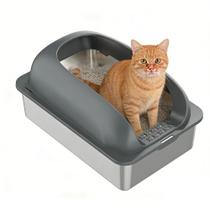 Caixa de Areia Alta para Gato Grande Gigante Aço Inox Bandeja Areia Newpet Caixa de Areia Alta para Gato Grande Gigante Aço Inox Bandeja Areia Newpet