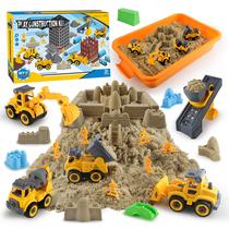 Caixa de areia de construção YIDESTARS com 4 veículos e 1,36 kg de areia