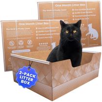 Caixa de areia descartável para gatos Kitty Poo Club, pacote com 2 unidades à prova de vazamentos
