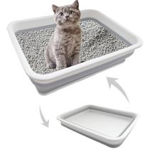 Caixa de areia dobrável para gatos chuyouan para Kitten Grey Caixa de areia dobrável para gatos chuyouan para Kitten Grey