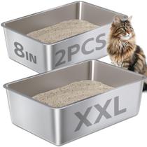 Caixa de areia EGMEHOAD em aço inoxidável 60 x 39,9 x 20 cm, kit com 2 unidades Caixa de areia EGMEHOAD em aço inoxidável 60 x 39,9 x 20 cm, kit com 2 unidades