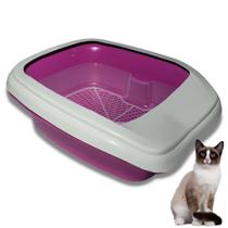 Caixa De Areia Furba Banheiro De Gato C/ Borda Com 2 Comedouros E Pá - Pico Pets
