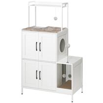 Caixa de areia HOOBRO Dual-House Cat Furniture White