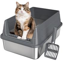 Caixa de Areia para Gato KISENG em Aço Inoxidável 44x34x20 cm Caixa de Areia para Gato KISENG em Aço Inoxidável 44x34x20 cm