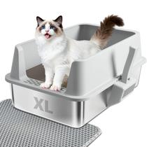 Caixa de Areia para Gatos EGMEHOAD XL em Aço Inoxidável 59 x 37 x 25 cm Caixa de Areia para Gatos EGMEHOAD XL em Aço Inoxidável 59 x 37 x 25 cm