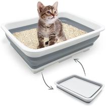 Caixa de areia para gatos Fhiny Open Kitten Potty Pan dobrável à prova d'água